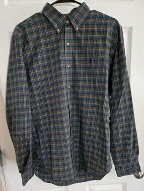 Ralph Lauren Green and Blue Plaid Button-Down Shirt